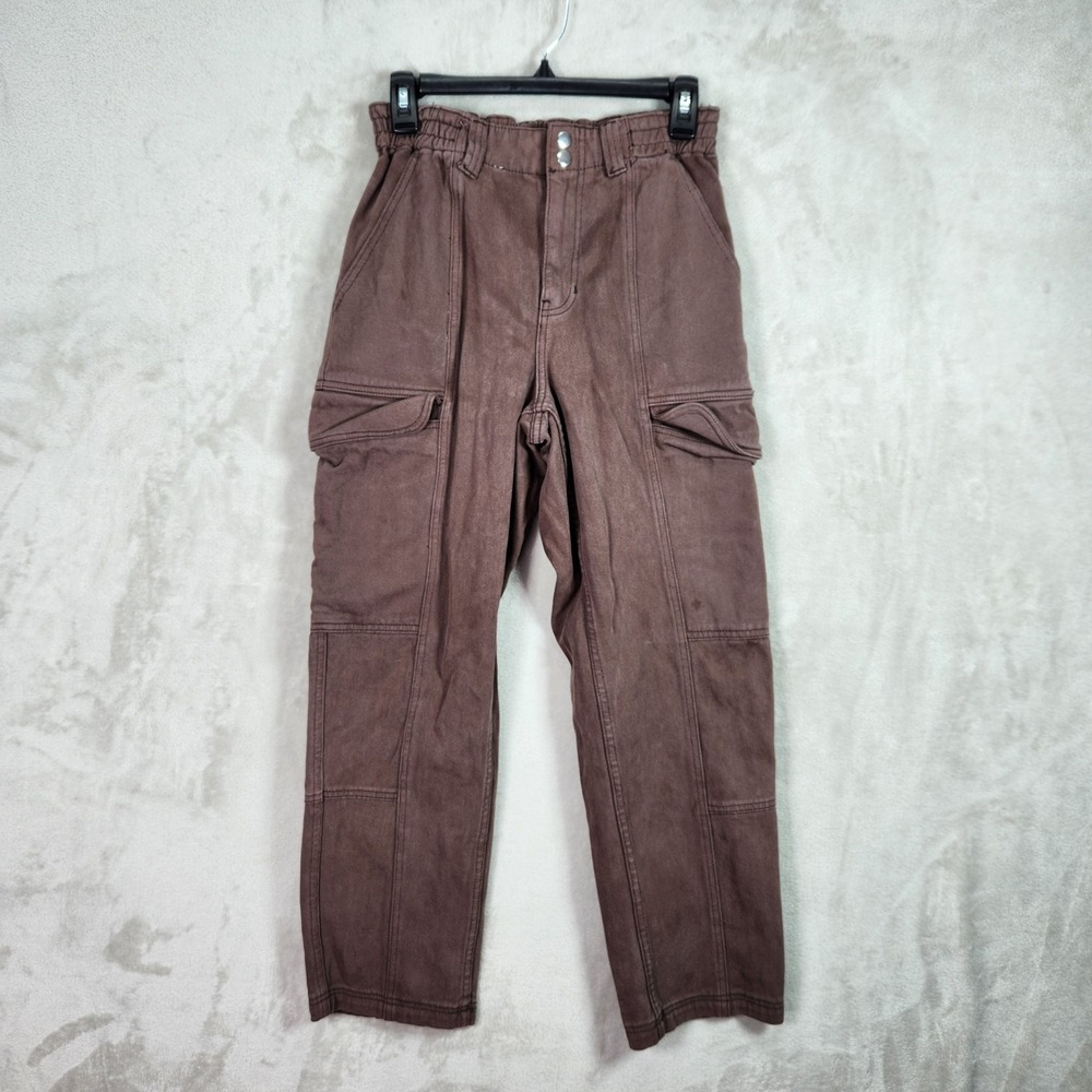 PacSun Elastic Waist Cargo Womens Small Brown Utility Streetwear Gorpcore Pants